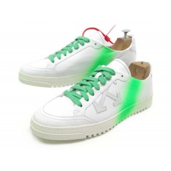 NEUF CHAUSSURES OFF-WHITE 2.0 SNEAKER SPRAY 8 42 BASKETS CUIR BLANC + BOITE 445€