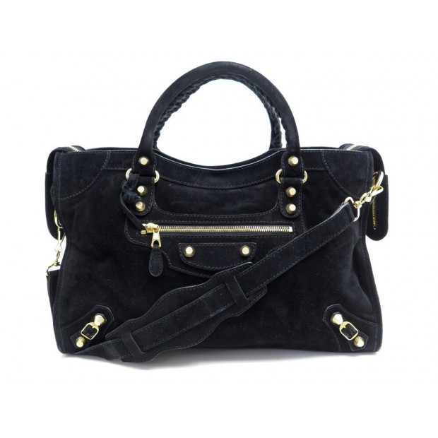 SAC A MAIN BALENCIAGA CLASSIC CITY GIANT 12 281770 EN DAIM NOIR HAND BAG 1445€