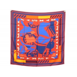 NEUF FOULARD HERMES PUZZLE JOACHIM METZ CARRE 90 EN SOIE NEW SILK SCARF 385€