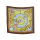 FOULARD HERMES CENT PLIS DES MIAO HONORE CARRE 90 EN SOIE MARRON SILK SCARF 385€