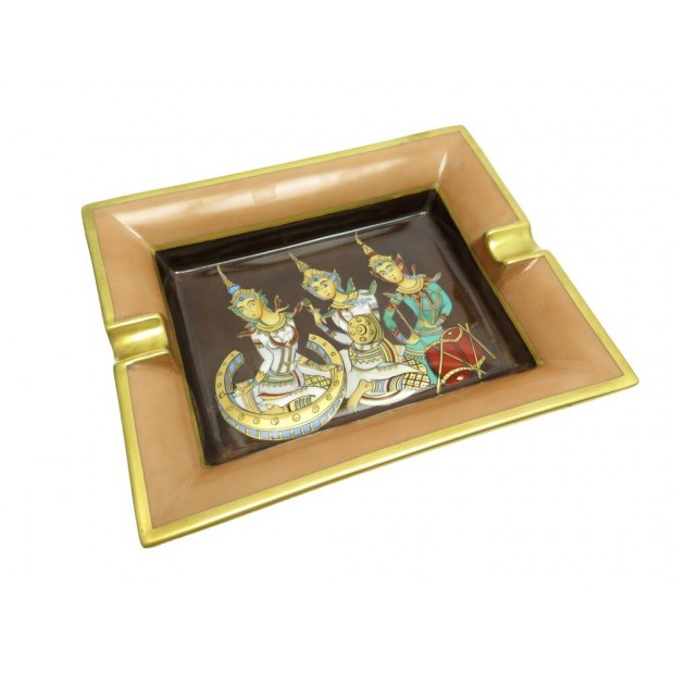 CENDRIER HERMES VIDE POCHE PORCELAINE MUSICIENNES ASIATIQUES MARRON ASHTRAY 475€