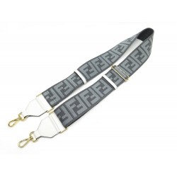 ANSE BANDOULIERE FENDI YOU MONOGRAMME EN TOILE GRIS SHOULDER GUITAR STRAP 750€