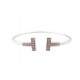 NEUF BRACELET TIFFANY & CO WIRE T OR BLANC 18 CT 750 