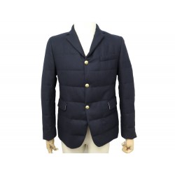 NEUF VESTE MONCLER GIACCA JACKET BLAZER MATELASSE M 48 2 LAINE BLEU MARINE 1830€