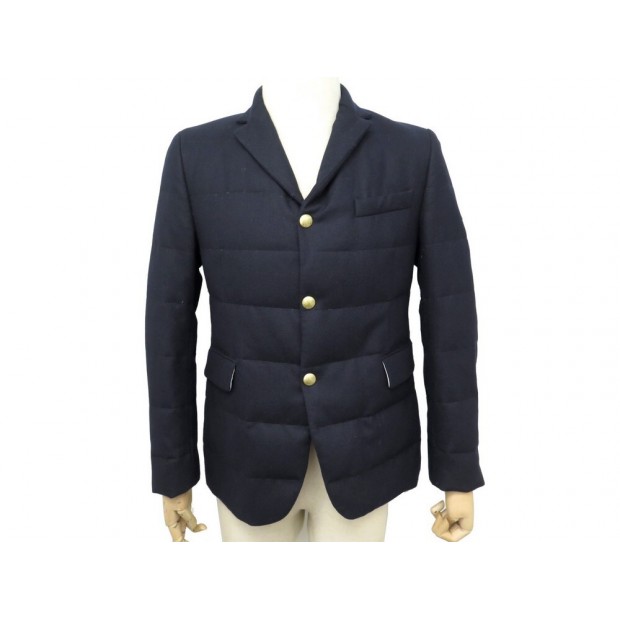 NEUF VESTE MONCLER GIACCA JACKET BLAZER MATELASSE M 48 2 LAINE BLEU MARINE 1830€