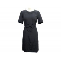 NEUF ROBE FENDI M 40 EN SOIE NOIRE CEINTURE NOEUD BLACK SILK NEW DRESS 1200€