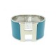 NEUF BRACELET HERMES CLIC H XL T19 65MM EN EMAIL BLEU NEW ENAMEL JEWEL 850€