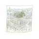 COLLECTOR FOULARD HERMES UN JARDIN SUR LE TOIT PHILIPPE DUMAS SOIE BLANC SCARF