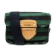 SAC A MAIN PRADA POCHETTE TOILE RAYURES NOIR & VERT BANDOULIERE HAND BAG 990€