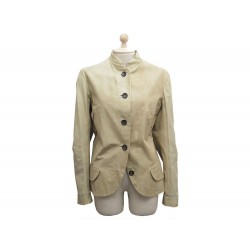 VESTE JIL SANDER CUIR KANGOUROU 40 L EN CUIR BEIGE BLOUSON LEATHER JACKET 1390€