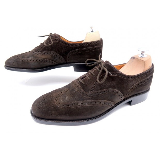 CHAUSSURES JM WESTON 376 RICHELIEU 8.5D 42.5 FR EN DAIM MARRON DEER SHOES 570€