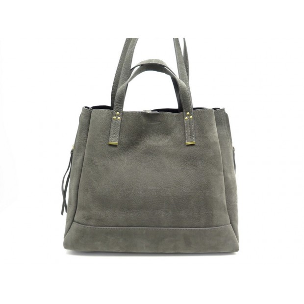 NEUF SAC A MAIN JEROME DREYFUSS GEORGES L CABAS EN CUIR SUEDE GRIS HAND BAG 990€