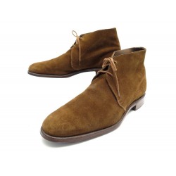 CHAUSSURES CROCKETT & JONES BOTTINES CHUKKA 9.5D 43.5 EN DAIM MARRON SHOES 445€