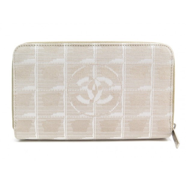 NEUF PORTEFEUILLE CHANEL TRAVEL LINE LOGO CC EN TOILE PORTE MONNAIE WALLET 900€