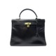 VINTAGE SAC A MAIN HERMES KELLY 35 RETOURNE CUIR BOX NOIR LEATHER HAND BAG 7700€