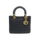 SAC A MAIN CHRISTIAN DIOR LADY PM EN TOILE CANNAGE NOIR CANVAS HAND BAG 1900€