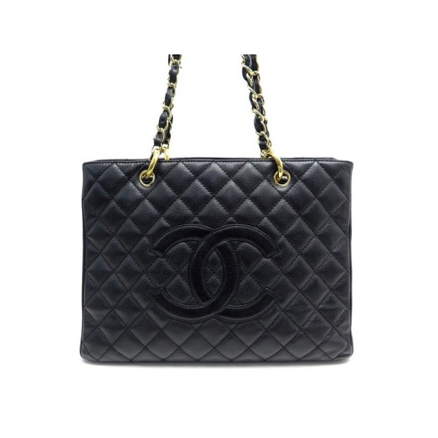 NEUF SAC A MAIN CHANEL CABAS SHOPPING GM CUIR CAVIAR NOIR LEATHER HAND BAG 3900€