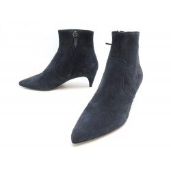 NEUF CHAUSSURES ISABEL MARANT BOTTINES 39 EN DAIM BLEU MARINE BOOTS SHOES 410€