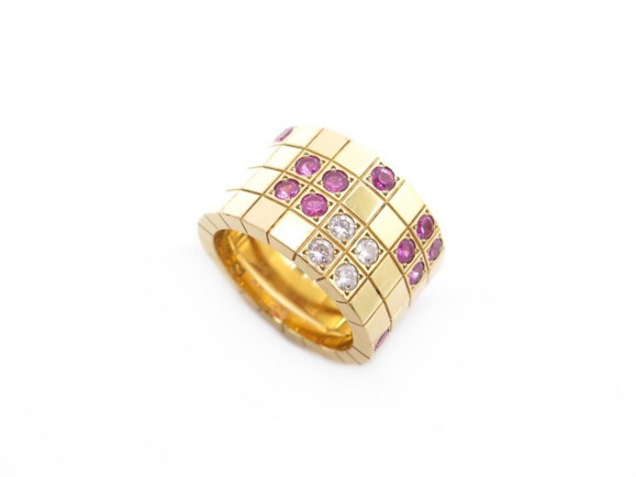 bague cartier lanieres gm 52 or jaune 18k diamants