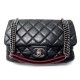 SAC A MAIN CHANEL PORTOBELLO CUIR MATELASSE & TWEED NOIR BANDOULIERE BAG 2800€