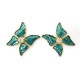 NEUF VINTAGE BOUCLES D'OREILLES YVES SAINT LAURENT PAPILLONS EMAIL VERT EARRINGS