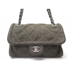 NEUF SAC A MAIN CHANEL DARJEELING CUIR SUEDE MATELASSE TAUPE NEW HAND BAG 3200€