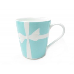 NEUF TASSE TIFFANY & CO NOEUD EN PORCELAINE BLEU + BOITE MUG NODE CUP