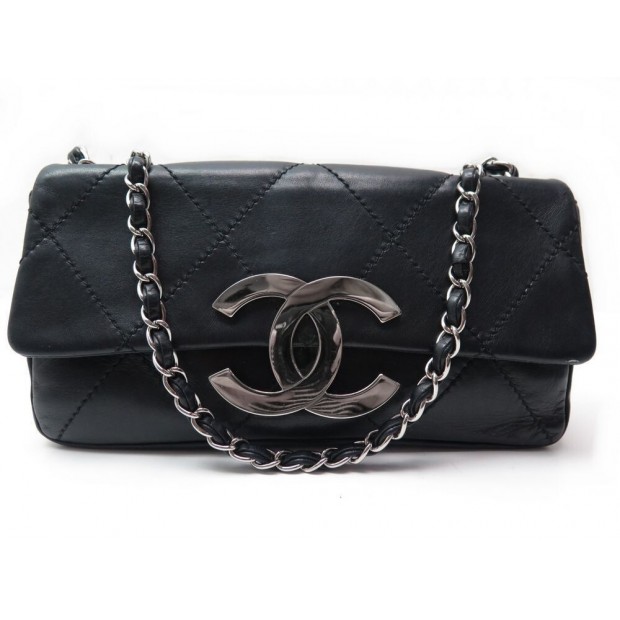 SAC A MAIN CHANEL RABAT LOGO CC LARGE TIMELESS CUIR MATELASSE NOIR BAG 3990€