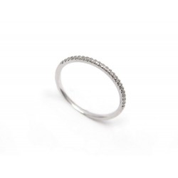 BAGUE ALLIANCE T51 EN OR BLANC 18K ET DIAMANTS + ECRIN WHITE GOLD RING 510€