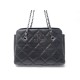 SAC A MAIN CHANEL CABAS SHOPPING PM CUIR MATELASSE NOIR LEATHER HAND BAG 3900€