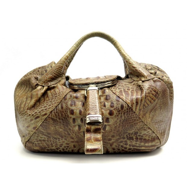 SAC A MAIN FENDI SPY 8BR511 EN CUIR DE CROCODILE ALLIGATOR HAND BAG PURSE 17590€