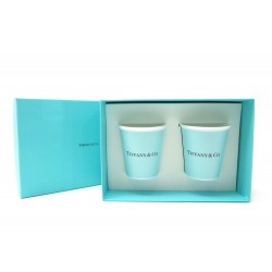 NEUFS GOBELETS TIFFANY & CO EFFET EN PAPIER PORCELAINE BLEU + BOITE CUPS 180€