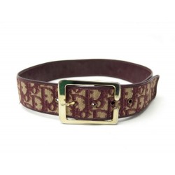 VINTAGE CEINTURE CHRISTIAN DIOR TOILE MONOGRAMME OBLIQUE 75 BORDEAUX BELT 600€