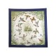 NEUF FOULARD HERMES HALTE EN CAMARGUE DALLET CARRE 90 SOIE BLEU SILK SCARF 385€