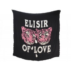 FOULARD GUCCI ELISIR OF LOVE LAINE ET SOIE NOIR + BOITE WOOL AND SILK SHAWL 405€