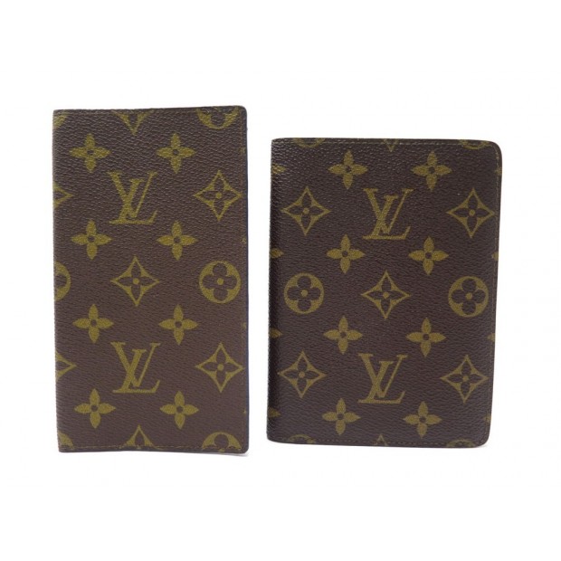 NEUF LOT VINTAGE LOUIS VUITTON PORTE PHOTO + COUVERTURE AGENDA DE POCHE MONOGRAM