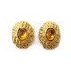 NEUF VINTAGE BOUCLES D'OREILLES BALENCIAGA PIERRE JAUNE METAL DORE NEW EARRINGS