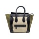 SAC A MAIN CELINE LUGGAGE MINI EN CUIR ET DAIM TRICOLORE VERT BEIGE NOIR 2400€