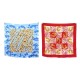 LOT DE 2 FOULARDS CARTIER PANTHERE CARRE 70 EN SOIE ROUGE BLEU SET OF SILK SCARF