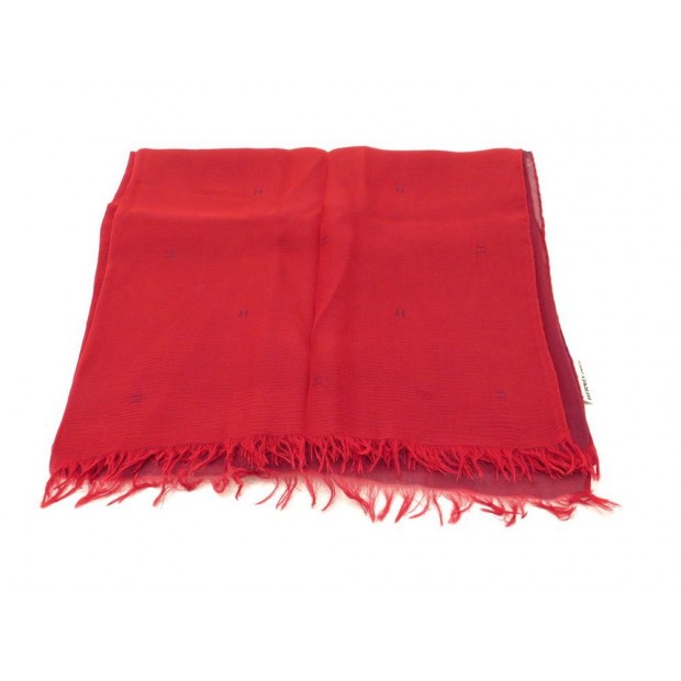 ETOLE HERMES H FOULARD EN MOUSSELINE DE SOIE ROUGE BORDEAUX RED SILK SCARF 705€