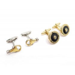 LOT DE 2 PAIRES DE BOUTONS DE MANCHETTES BURBERRYS & GUCCI MORS CUFFLINKS 610€