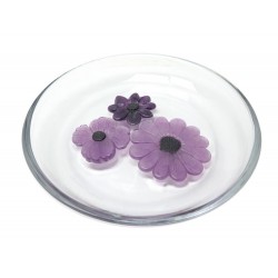 CENTRE DE TABLE DAUM COPPELIA CRISTAL FLEURS EN PATE DE VERRE VIOLET CENTERPIECE