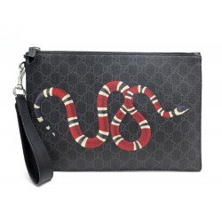 SAC A MAIN POCHETTE GUCCI HOUSSE GG AVEC KINGSNAKE 473904 TOILE BOITE POUCH 690€