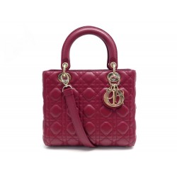 NEUF SAC A MAIN CHRISTIAN DIOR LADY MEDIUM CUIR CANNAGE BORDEAUX BOITE BAG 3900€