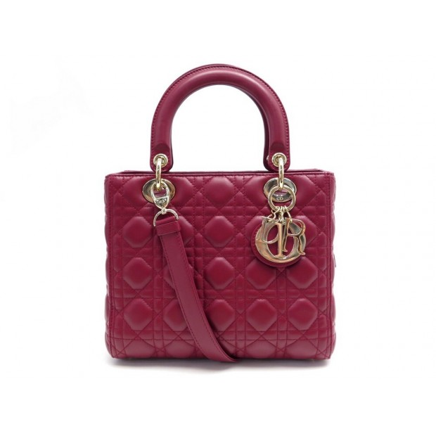 NEUF SAC A MAIN CHRISTIAN DIOR LADY MEDIUM CUIR CANNAGE BORDEAUX BOITE BAG 3900€