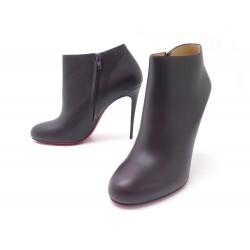 NEUF CHAUSSURES CHRISTIAN LOUBOUTIN BOTTINES BELLE 40 EN CUIR VIOLET BOOTS 845€