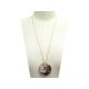 COLLIER FREY WILLE PENDENTIF LUNA PIENA + CHAINE SERPENTINE 67 CM EN EMAIL 860€