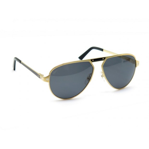 NEUF LUNETTES DE SOLEIL CARTIER SANTOS CT0101S METAL DORE +BOITE SUNGLASSES 900€