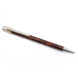 STYLO BILLE CARTIER MUST EN LAQUE MARBRE MARRON BROWN LACQUER BALLPOINT PEN 345€