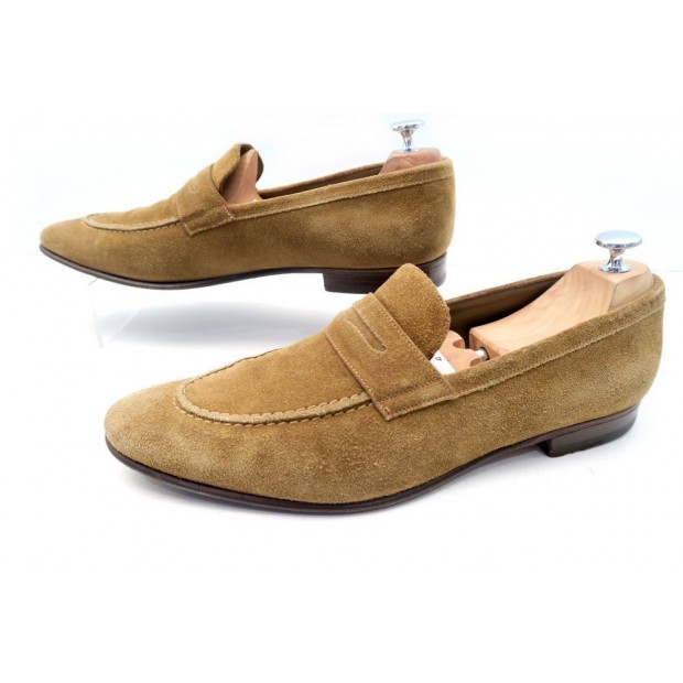 CHAUSSURES YVES SAINT LAURENT MOCASSINS 43 EN DAIM BEIGE DEER LOAFER SHOES 395€